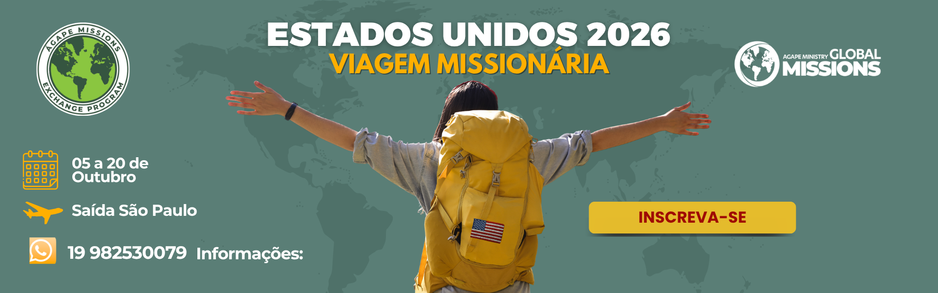 Viagem missionária EUA 2026